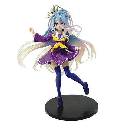 10cm No Game No Life Anime Figure Desktop Cute Cat Ear Shiro Action Figure Room Decorations PVC Adult Collection Model Doll Toys