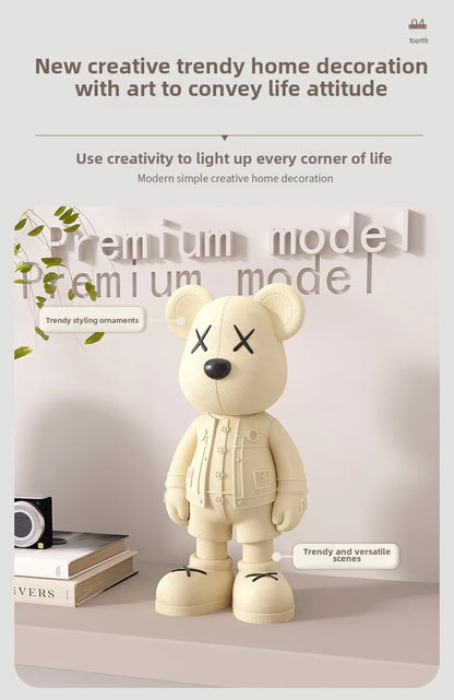 Cartoon Bear Figurine Resin Model Toy Collector Garage Kit Action Bear Figure Doll Collection Toys