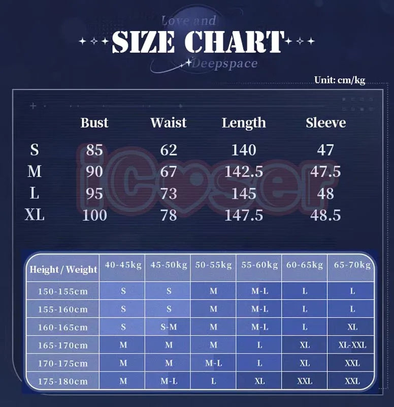 Love and Deepspace MC Cosplay Costume Deepsea Waves Dress Heroines Uniform Carnival Outfit Headwear Halloween Party Women Girls