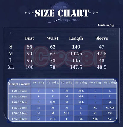 Love and Deepspace MC Cosplay Costume Deepsea Waves Dress Heroines Uniform Carnival Outfit Headwear Halloween Party Women Girls
