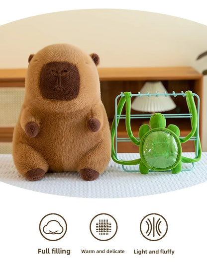 Cute Hat Dolphin Cloth Doll Plush Toy Capibala Backpack Turtle Room Decoration Sofa Cushion Girls Children's Day Gift Cloth Doll