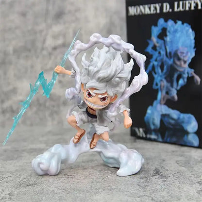 One Piece Anime Peripheral Nika Luffy Gear 5 Devil Fruit Awakening 15cm Cool Action Model Statue Desktop Ornament Holiday Gift