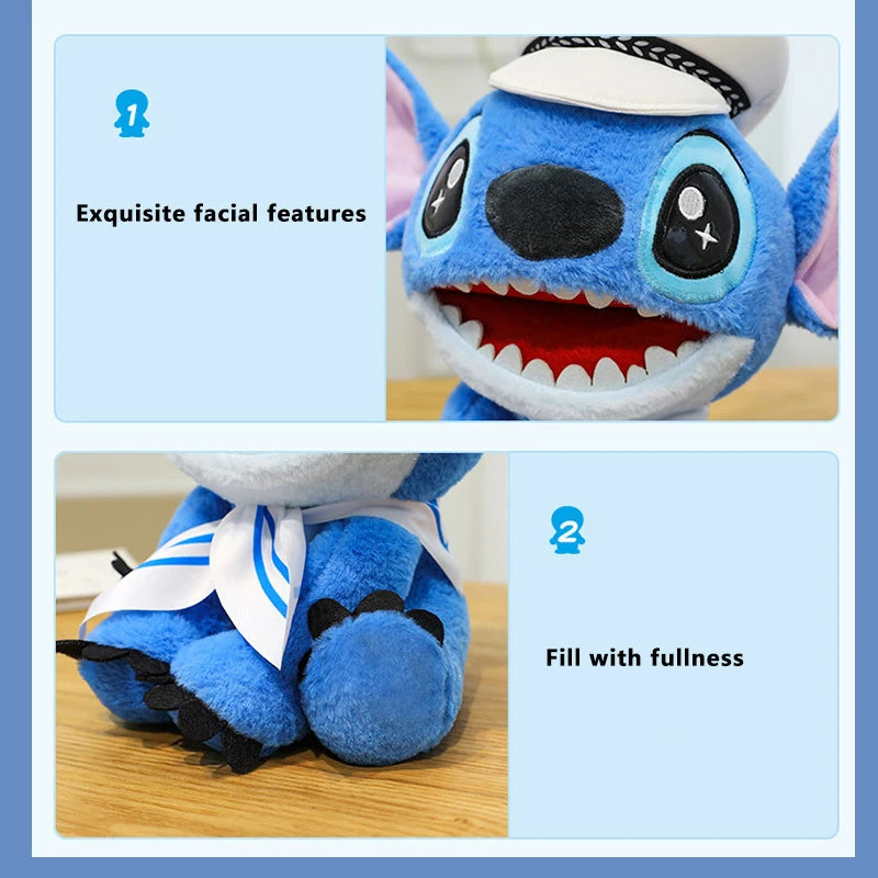 25/30CM Disney Lilo and Stitch Plush Toy Anime Stuffed Kawaii Ornament Navy Soft Stich Doll Plushie Kids Birthday Xmas Gifts
