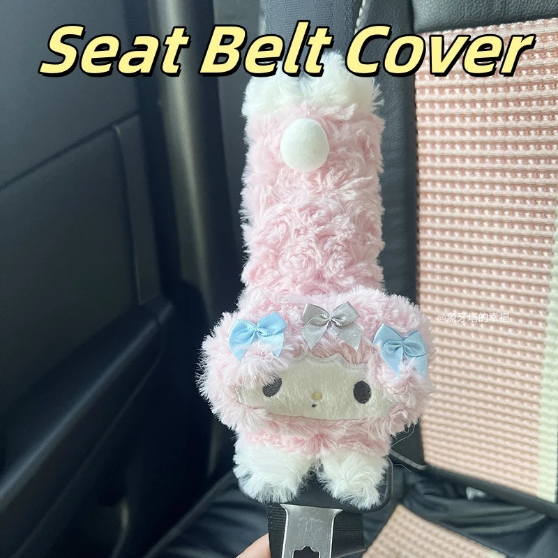 Sanrio My Melody Headrest Back Cushion Car Seat Belt Cover Stuffed Anime Japanese Style Pillow Comfortable Neck Pillow Girl Gift