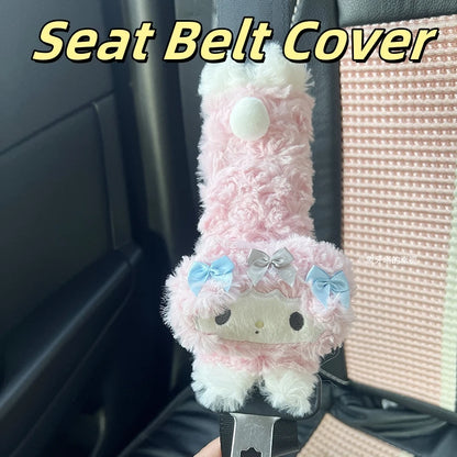 Sanrio My Melody Headrest Back Cushion Car Seat Belt Cover Stuffed Anime Japanese Style Pillow Comfortable Neck Pillow Girl Gift