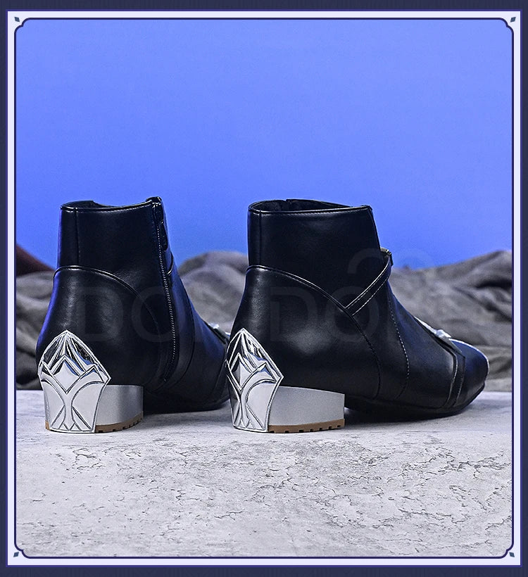 Flins Durin Cosplay Shoes Game Genshin Impact DokiDoki-SR Men Short Long Black Boots Kyryll Chudomirovich Halloween Cosplay