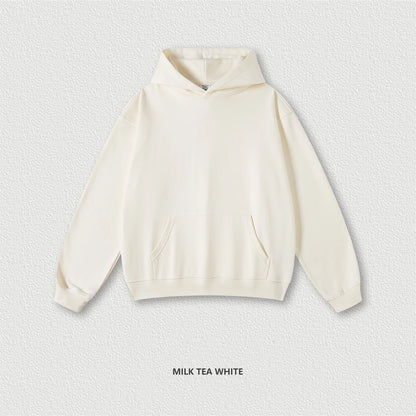 ZODF New Winter 440gsm Terry Hooded Hoodies For Men Retro Unisex Couple Loose Oversized Solid Pullovers Streetwears HY0664