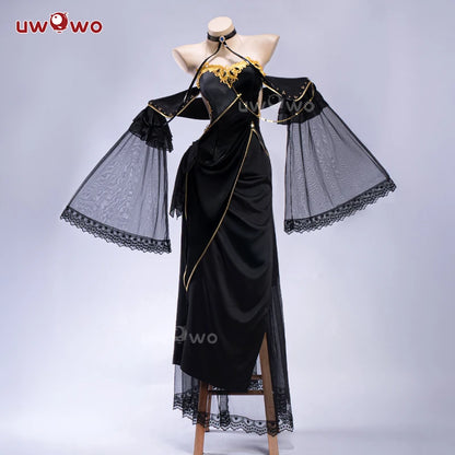 IN STOCK UWOWO CC Cosplay Game Codee Geasss: C.C. CC Black Gown Cosplay Costume Party Dress Halloween Costume