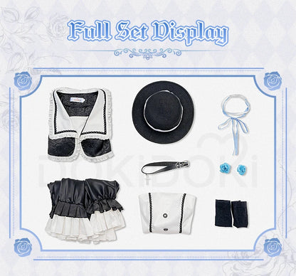 IN STOCK Asukaa Reii Cosplay Costume Anime DokiDoki-R Wome Black White Gothic Dress Asukaa Cosplay Halloween Costume