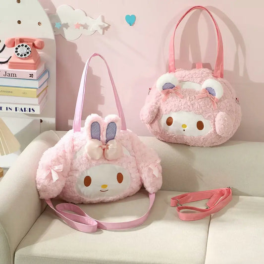 Sanrio Cinnamoroll Shoulder Bag Multipurpose Handbag Kawaii Backpack Messenger Bag Plush Bag My Melody Sweet Piano Lolita Bag