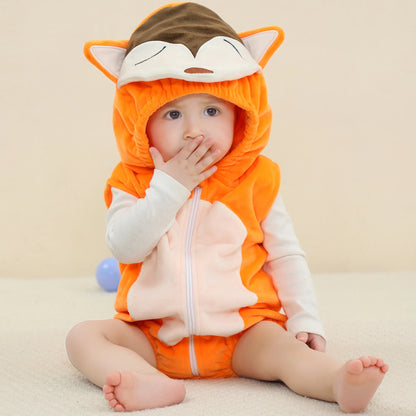 Baby Boy Romper 0 to 3 6 9 12 18 24 Months One Piece Hooded Baby Fall Outfit Newborn Girl Clothes Funny Yellow Jumpsuit Pajamas
