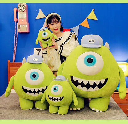 40/60CM Big Size Mike Wazowski Disney Anime Plush Stuffed Doll Kawaii Room Decoration Plushies Pillow Ornaments Holiday Gifts