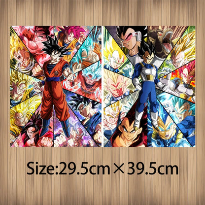 Anime 3D Lenticular Posters Flip Gradient Print Dragon Ball Goku Toys Bed Room Decor Birthday Gift Wall Art(Without Frame)