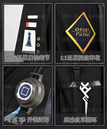 Arknights Aefanyl Logos Cosplay Costume Wig Uniform Earrings Ears Rhodes Island Elite Operator Halloween Party Women Men iCoser