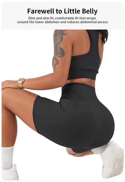 Women’s High Waist 5’’ Booty Biker Sports Shorts with Pockets for Cross Workout and Yoga
