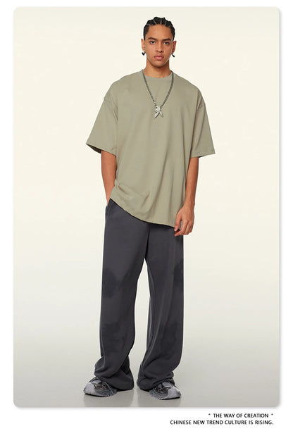 ZODF 2024 Heavy-Weight 345gsm Basic Solid T-Shirts For Men Unisex Women Summer Loose 100% Cotton T Shirt Brand Clothes HY0771