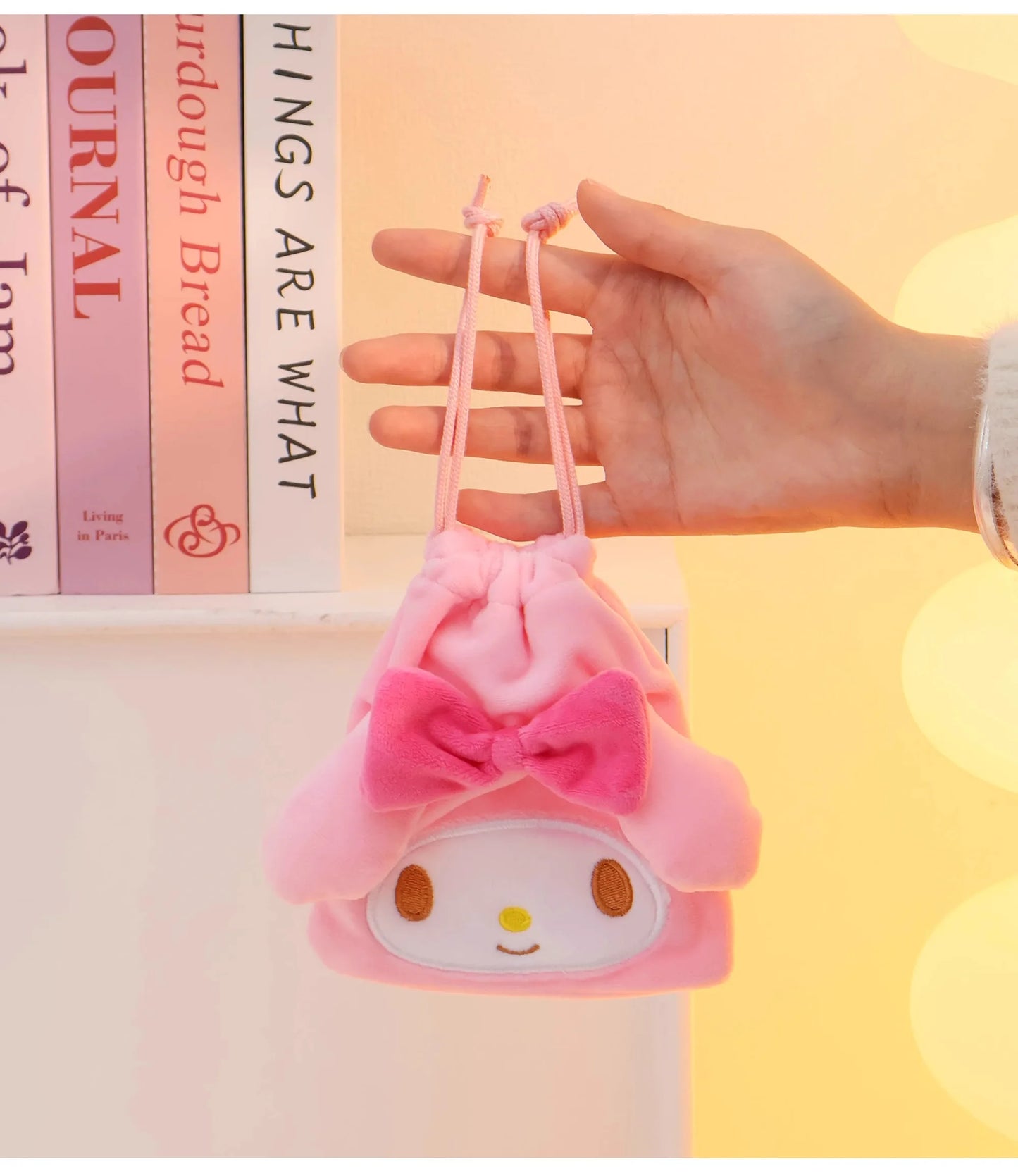 Sanrio Hello Kitty Kuromi Marumofubiyori Cogimyun Kawaii Character Plush Stuffed Toy Drawstring Cartoon Bag Change Purse Gifts