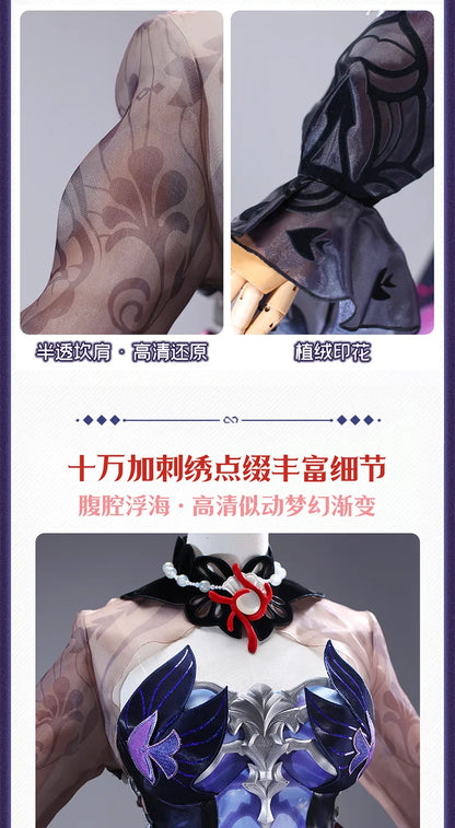 Honkai Star Rail Hysilens Cosplay Costume Wig Dress Earrings Headwear Rings Metal Accessories Halloween Party Women Girls iCoser