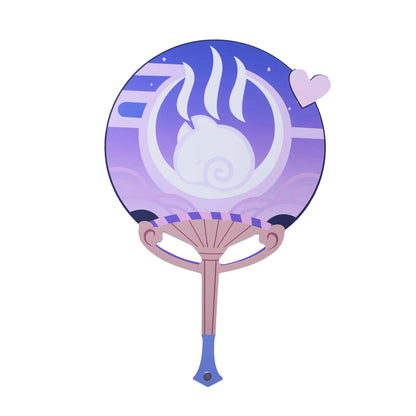 iCoser Genshin Impact Yumemizuki Mizuki Cosplay Fan Purple Circular Fan Game Prop Natlan Halloween Party for Women Girls Gifts