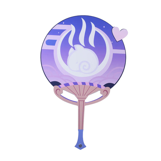 iCoser Genshin Impact Yumemizuki Mizuki Cosplay Fan Purple Circular Fan Game Prop Natlan Halloween Party for Women Girls Gifts