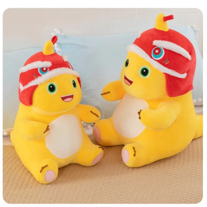 New Anime Cartoon Lion Dance Little Milk Dragon Doll Cute Dinosaur Stuffed Plush Toy Cute Doll Giving Girls Sleeping Pillow Gift
