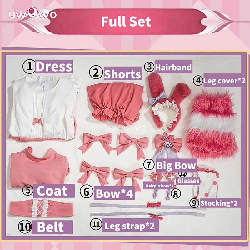 UWOWO Collab series: Game Identity Crossover II Cheerleader Cosplay Costume Pink Costume