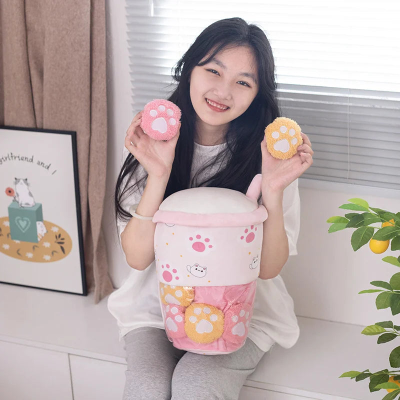 Various Play Doll Boba Plushies Mini Dolls in a Boba Cup Can Flip Boba Tea Toy Many Size Boba Tea Cushions for For Kids Girl