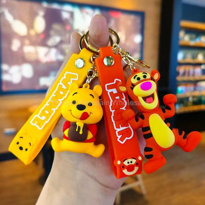 Anime Disney Keychain Mickey Mouse Minnie Lilo & Stitch Keyring Ornament Cartoon kawaii Key Chain Car Pendant Kids Toys Gift