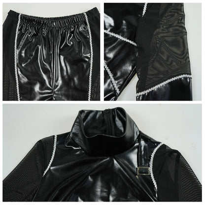 KPop Demon Hunters Mira Cosplay Costume Black Leather Combat Uniform Huntrix Gothic Punk Halloween Party for Women Girls iCoser