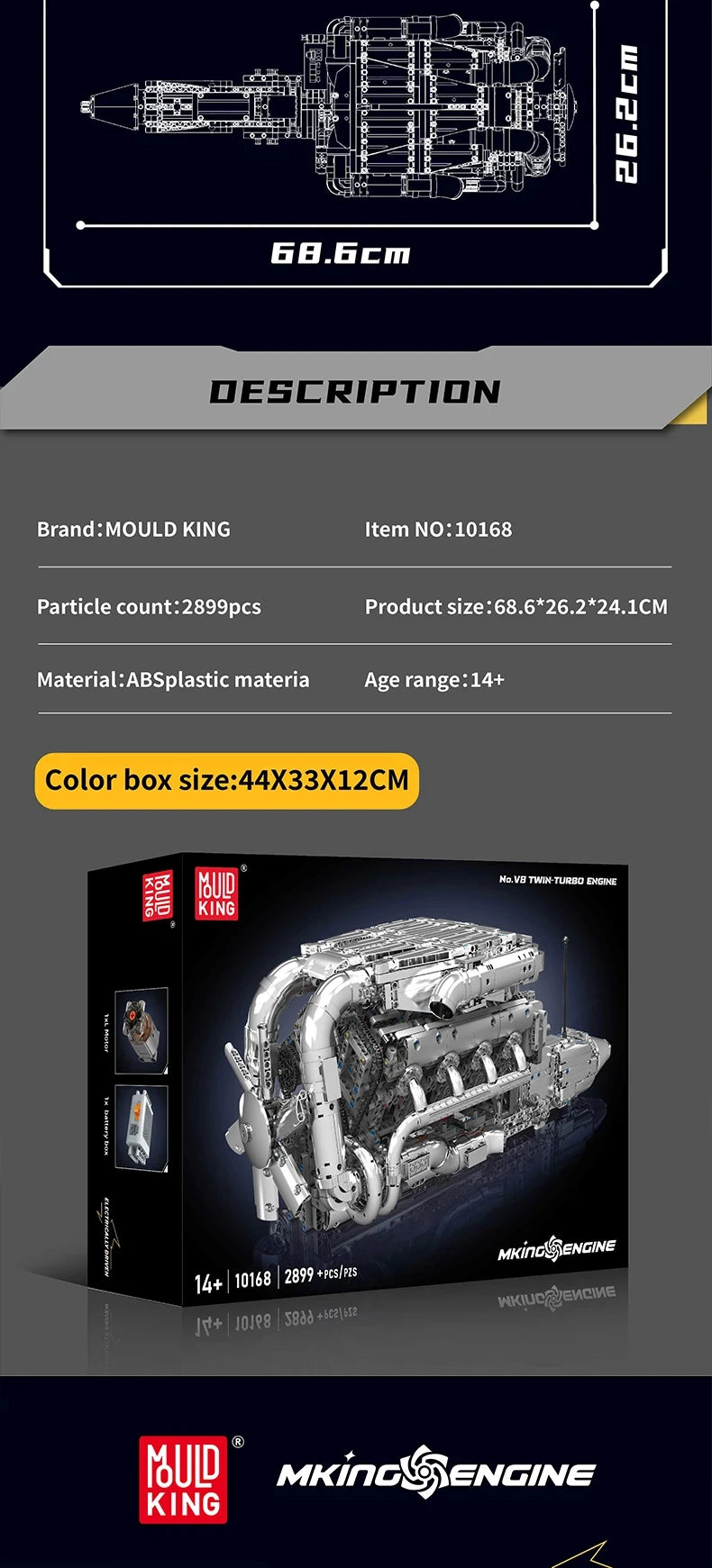 MOC Technik Electrically Driven No.V8 Engine Model Car Building Blocks Set Creative Educational Toy christmas Gifts for Boy Kids