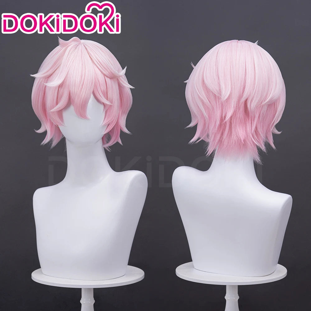 IN STOCK Dahlia Ifa Wig Game Genshin Impact DokiDoki Men Pink Hair Mondstadt Ifa Cosplay Dahlia Book Prop Free Wig Cap