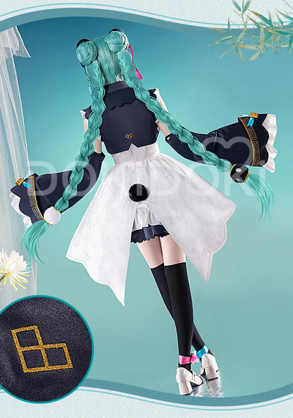 MIKUU Cosplay Costume Game Cosplay DokiDoki-R Mikku Cosplay Women Cute Lolita Dress Costume Mikuu Panda Cosplay Wig