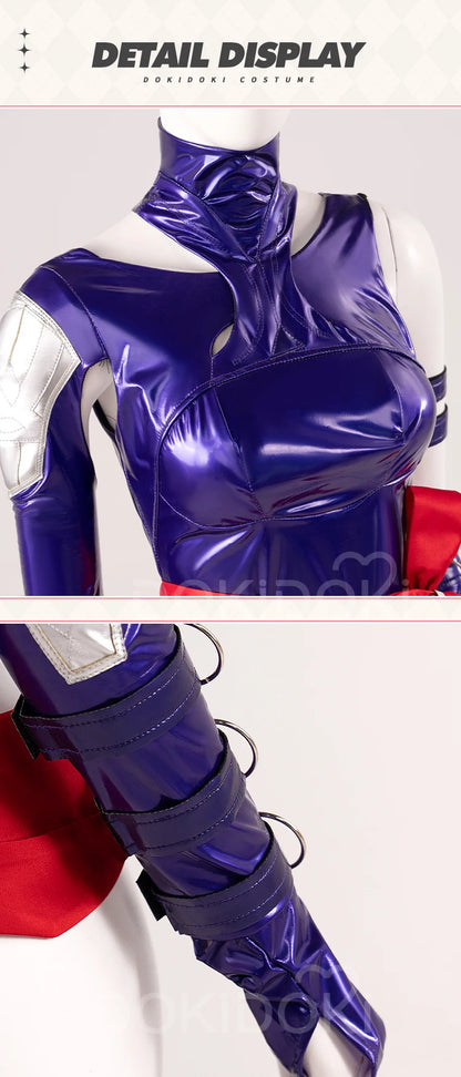 Psylockee Cosplay Costume Game【XS-3XL】DokiDoki-N Women Purple Bodysuit Dress Cosplay Plus Size