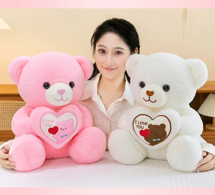 Kawaii 45cm LOVE Plush Toy Bear Stuffed Animals Doll Decoration Birthday Gifts Soft Pillow Dolls Grilfriend Girls Wife Kids Gift