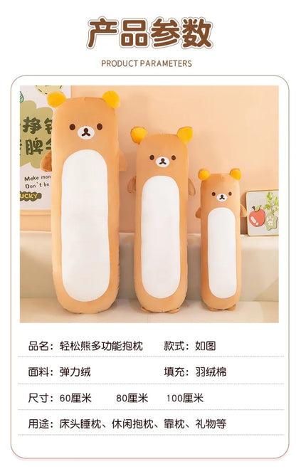 60/80/100cm Big Size Rilakkuma Kawaii Anime Plush Stuffed Doll Cartoon Room Decor Plush Pillow Children's Holiday Gift