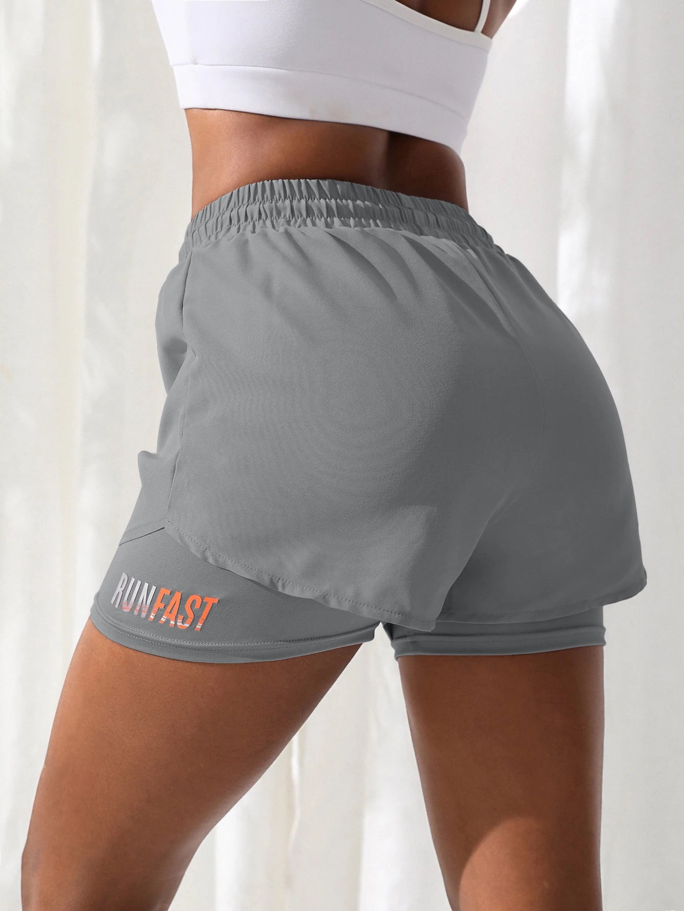Women’s High Rise Elastic Proximity Control Yoga and Running Shorts Fake Two-Piece Pants