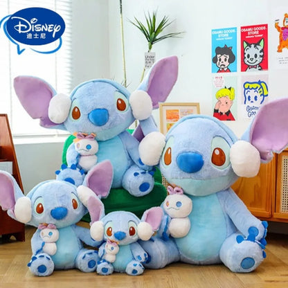 60/80/100cm Super Big Size Stitch Winter Disney Kawaii Anime Plush Stuffed Doll Cartoon Plushies Children's Pillow Holiday Gift