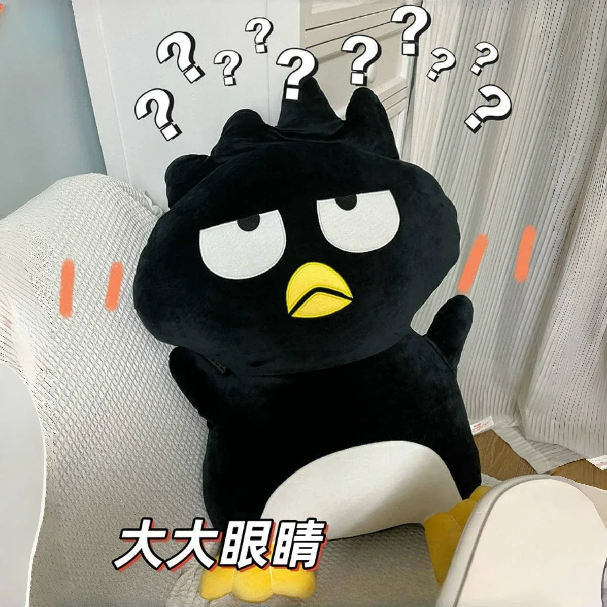 Big Size Black Penguin Plushies Cartoon Stuffed BADBADTZ MARU Plush Toy Soft Cute Anime Pillow Sofa Bed Home Decor Gifts Girl
