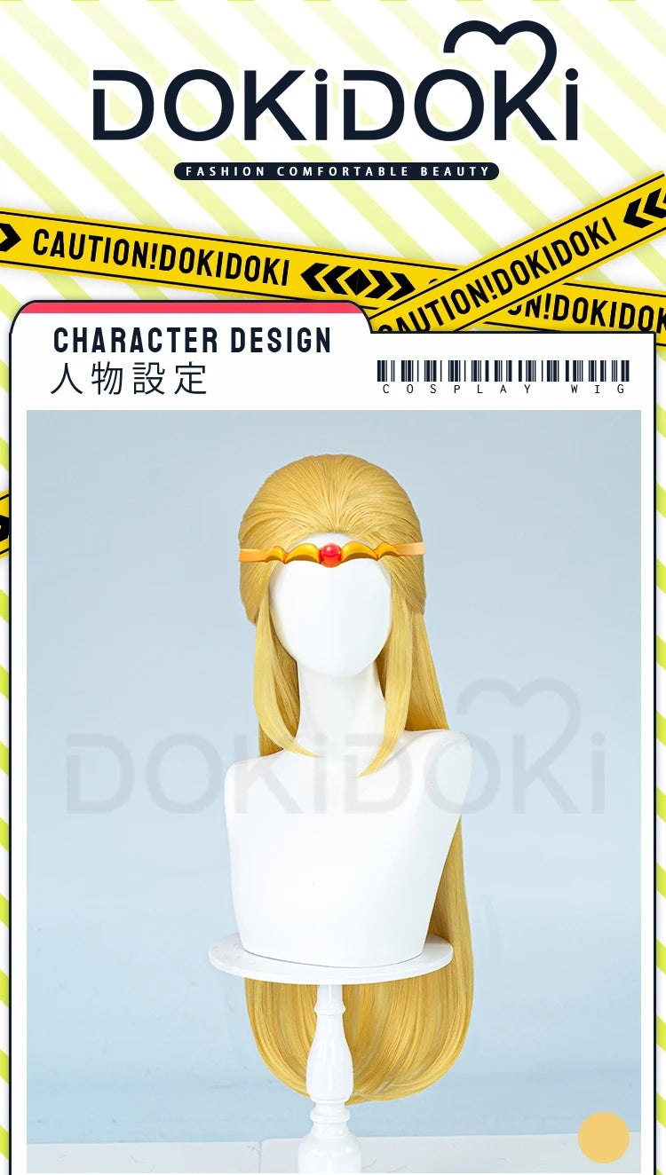 IN STOCK Princess Wig Game Cosplay DokiDoki Wig Women Cartoon Long Short Yellow Linkk Princess Cosplay Hair Free Cap Wig