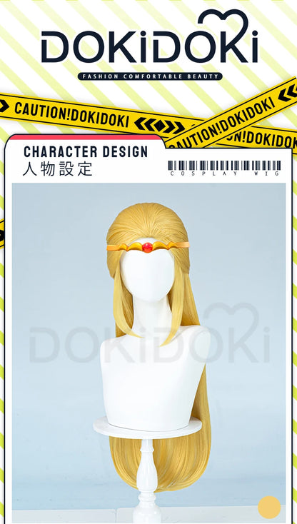 IN STOCK Princess Wig Game Cosplay DokiDoki Wig Women Cartoon Long Short Yellow Linkk Princess Cosplay Hair Free Cap Wig