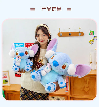 60/80/100cm Super Big Size Stitch Winter Disney Kawaii Anime Plush Stuffed Doll Cartoon Plushies Children's Pillow Holiday Gift