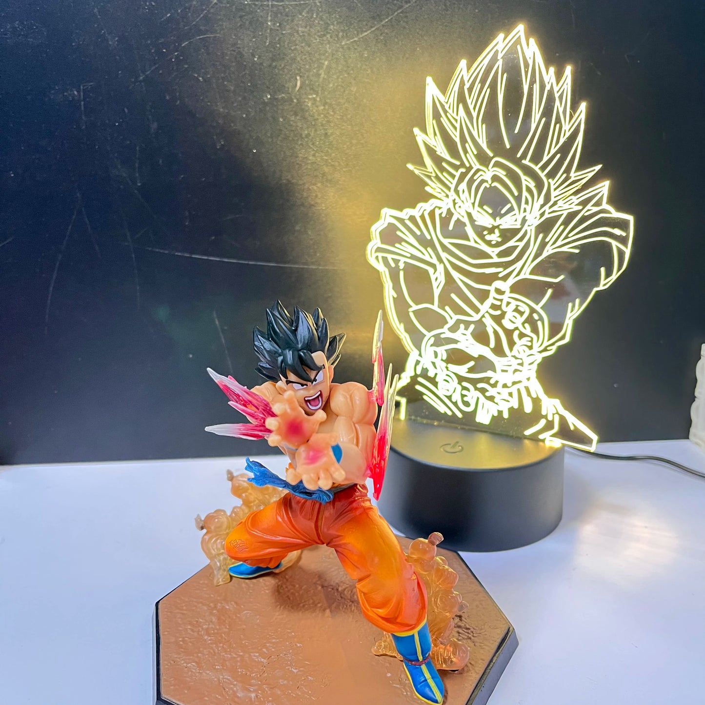 Dragon Ball Z Anime Figure Toys Son GOKU Kaiouken Action Figurine PVC Model Collection LED For Child Birthday Gift