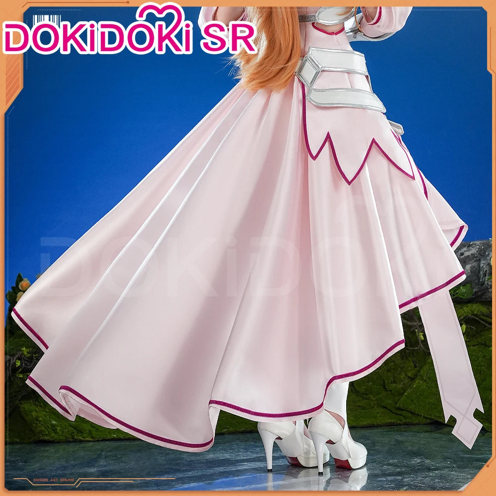 IN STOCK Yuuki Asuna Cosplay Costume Anime Sword Art Online Cosplay DokiDoki-SR Female Costume The Goddess of Creation Asuna Wig