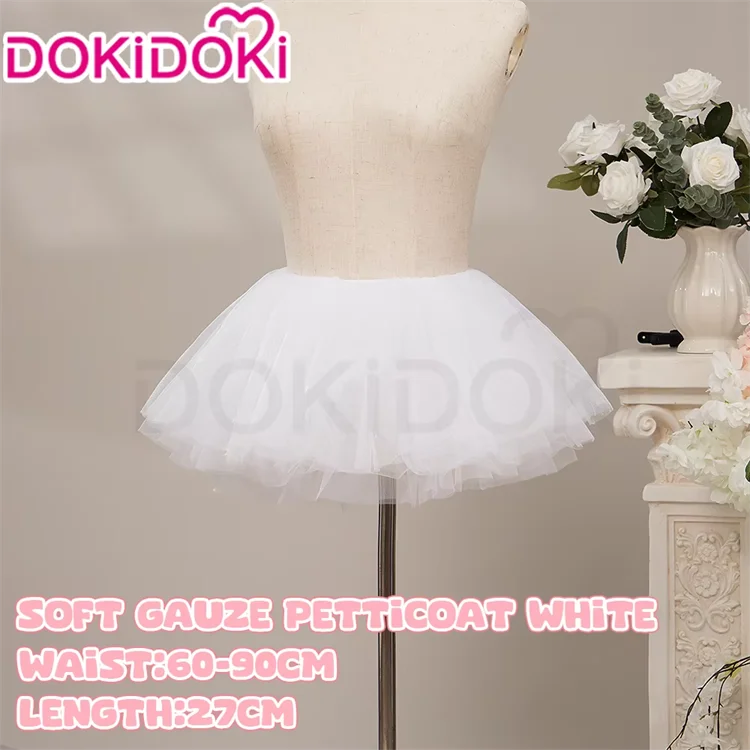 IN STOCK Underskirt Petticoats Bustle Cosplay Props DokiDoki Halloween Skirt Dress Petticoats Long Short White Black Bustle