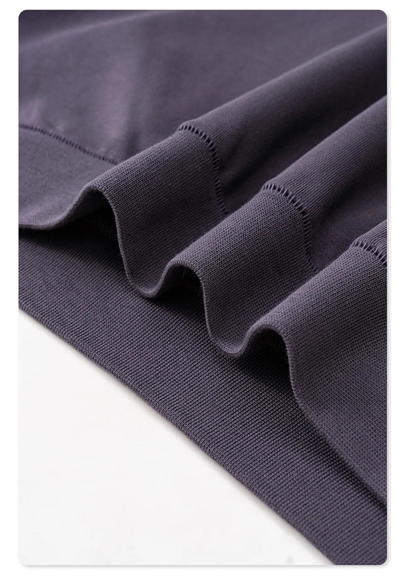 ZODF New Autumn Winter Solid Heavy Weight Hoodies For Men Unisex Basic Loose 440gsm Knitted Hooded Pullovers HY0886