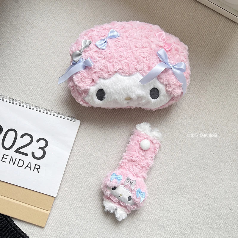 Sanrio My Melody Headrest Back Cushion Car Seat Belt Cover Stuffed Anime Japanese Style Pillow Comfortable Neck Pillow Girl Gift
