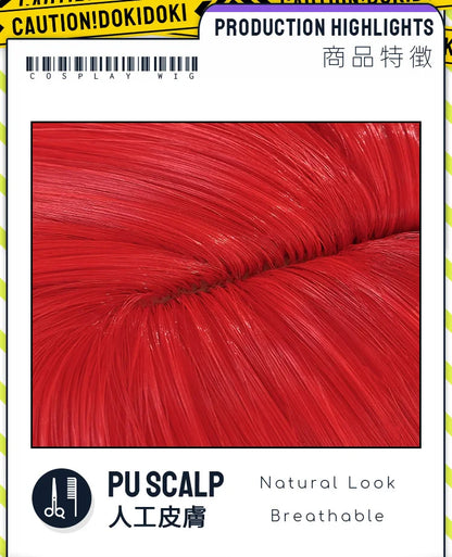 IN STOCK Argenti Wig Cosplay Game Honkai: Star Rail Cosplay DokiDoki Argenti Cosplay Ear Clip Men Red Long Hair Free Wig Cap