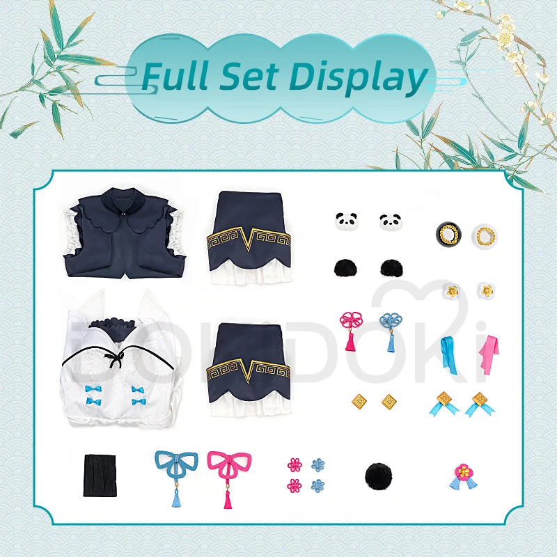 MIKUU Cosplay Costume Game Cosplay DokiDoki-R Mikku Cosplay Women Cute Lolita Dress Costume Mikuu Panda Cosplay Wig