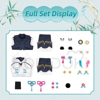 MIKUU Cosplay Costume Game Cosplay DokiDoki-R Mikku Cosplay Women Cute Lolita Dress Costume Mikuu Panda Cosplay Wig