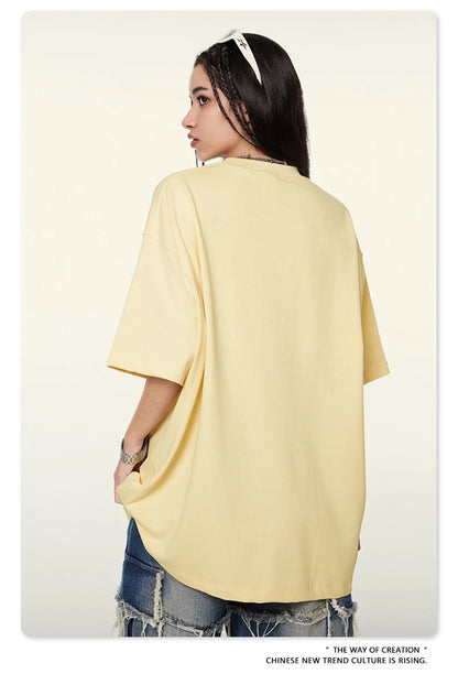 ZODF 2024 Heavy-Weight 345gsm Basic Solid T-Shirts For Men Unisex Women Summer Loose 100% Cotton T Shirt Brand Clothes HY0771